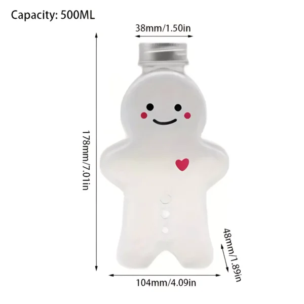 Reusable Gingerbread People Plastic Beverage Bottles - Image 6