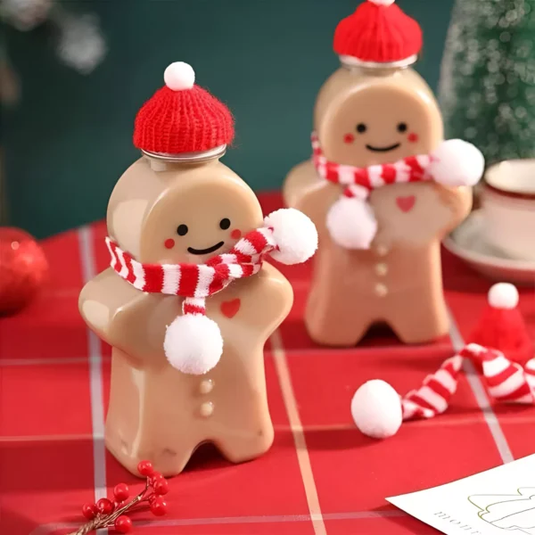 Reusable Gingerbread People Plastic Beverage Bottles - Image 4