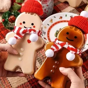 Reusable Gingerbread People Plastic Beverage Bottles