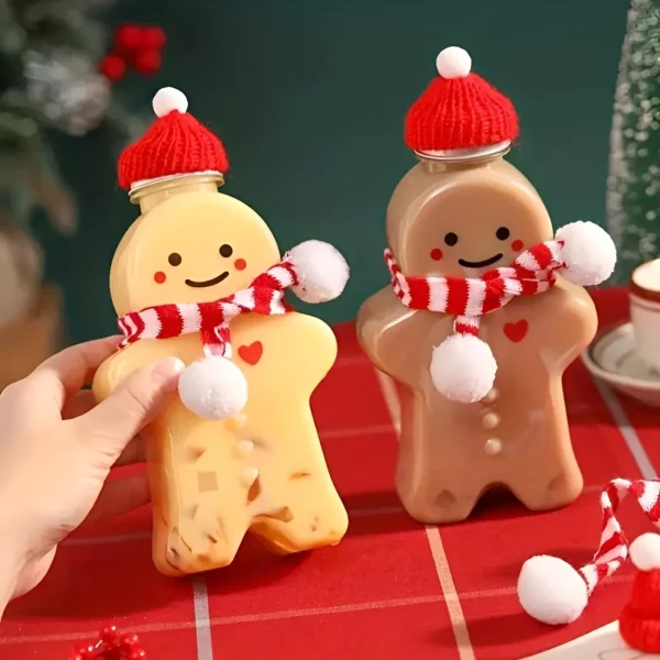 Reusable Gingerbread People Plastic Beverage Bottles - Image 3