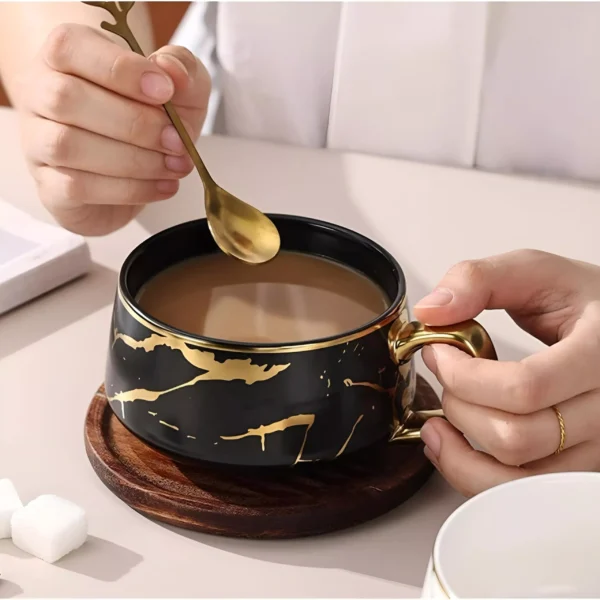 Nordic Marble Textured Ceramic Coffee Mug - Image 5