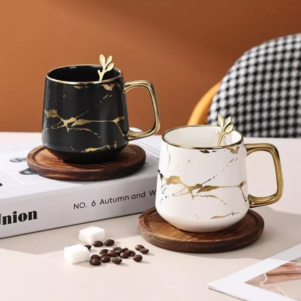 Nordic Marble Textured Ceramic Coffee Mug - Image 2