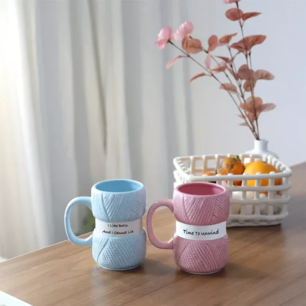 Unique Knit Style Ceramic Coffee Mug - Image 2