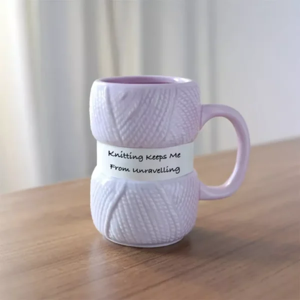 Unique Knit Style Ceramic Coffee Mug - Image 6