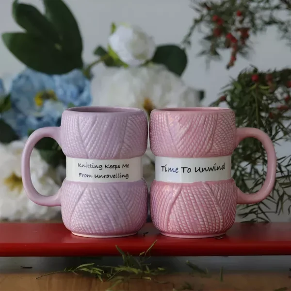 Unique Knit Style Ceramic Coffee Mug - Image 3