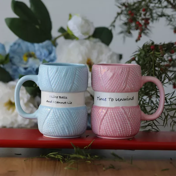 Unique Knit Style Ceramic Coffee Mug - Image 4