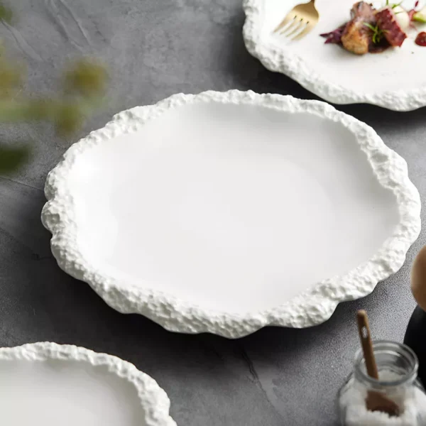 Simple Solid Color Ceramic Dinner Plate - Image 5