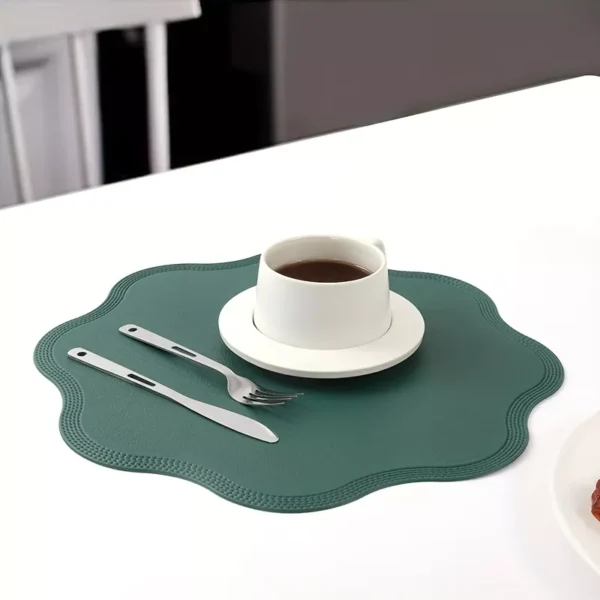 Luxury Round Faux Leather Embossed Placemats - Image 3