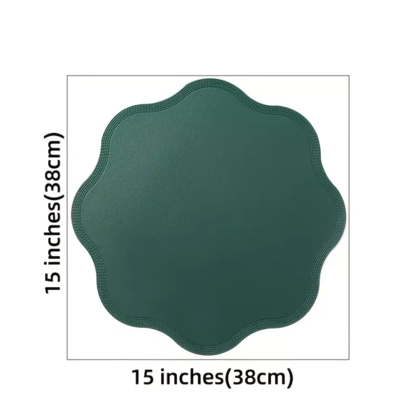 Luxury Round Faux Leather Embossed Placemats - Image 6