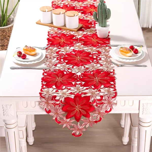 Festive Christmas Tablecloths and Embroidered Table Runners - Image 3