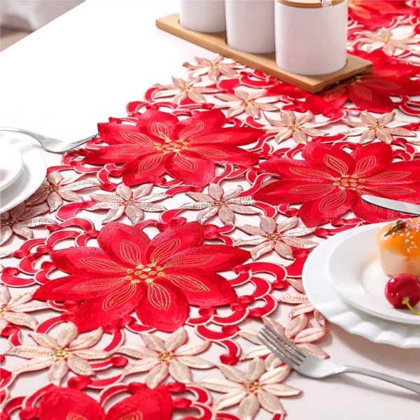 Festive Christmas Tablecloths and Embroidered Table Runners - Image 5