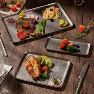Retro Antique Stainless Steel Square Tray