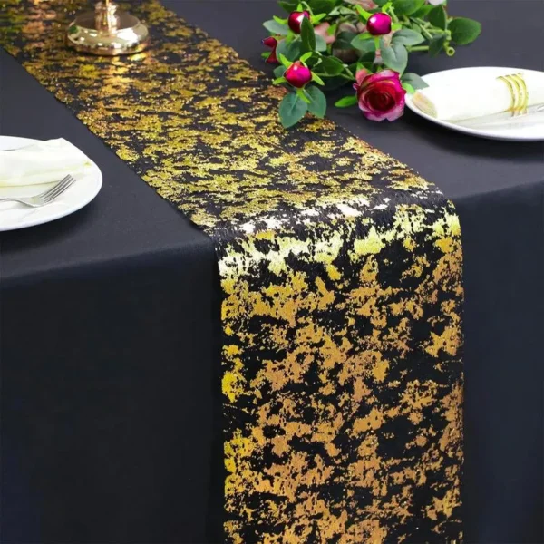 Glitter Metallic Gold Table Runner