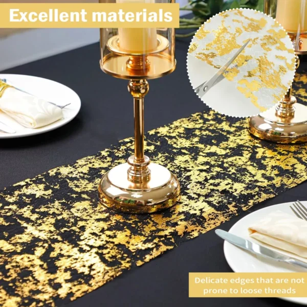 Glitter Metallic Gold Table Runner - Image 4