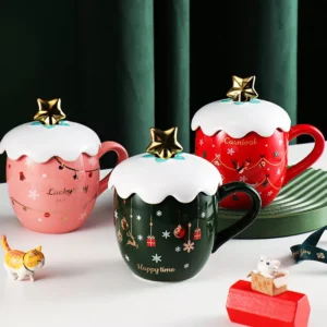 Charming Christmas Ceramic Cartoon Mug