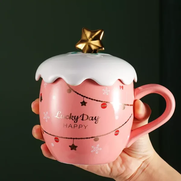 Charming Christmas Ceramic Cartoon Mug - Image 3