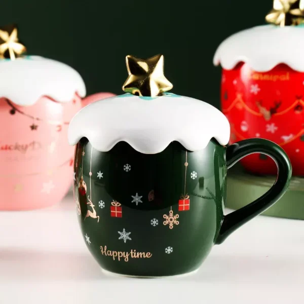 Charming Christmas Ceramic Cartoon Mug - Image 5