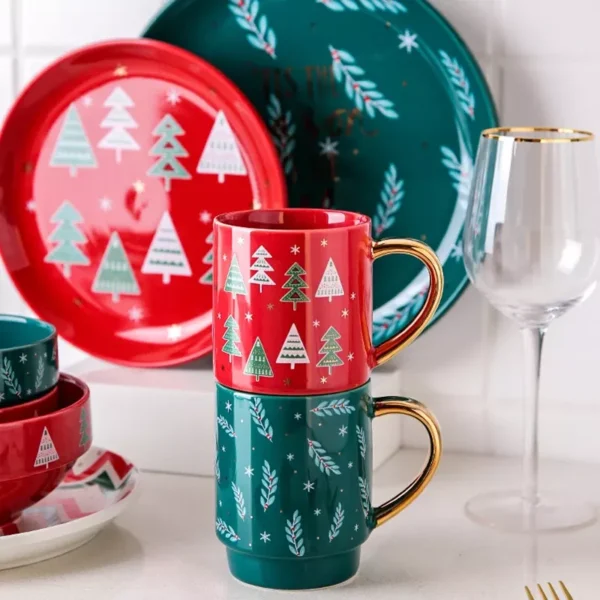 Festive Christmas Ceramic Dinnerware Set - Image 5