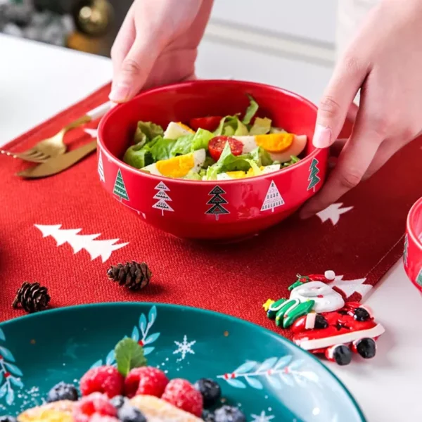 Festive Christmas Ceramic Dinnerware Set - Image 2