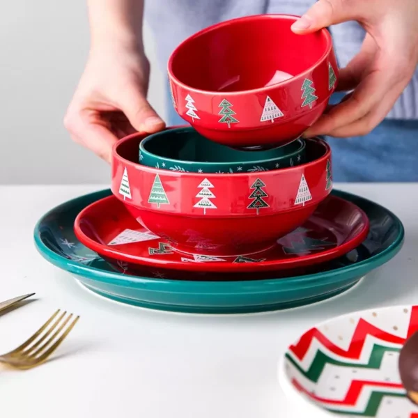 Festive Christmas Ceramic Dinnerware Set - Image 6