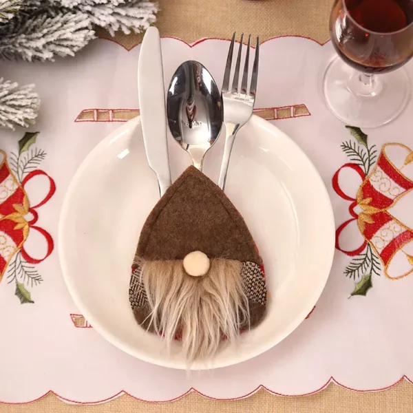 Festive Christmas Santa Hat Cutlery Holder - Image 6