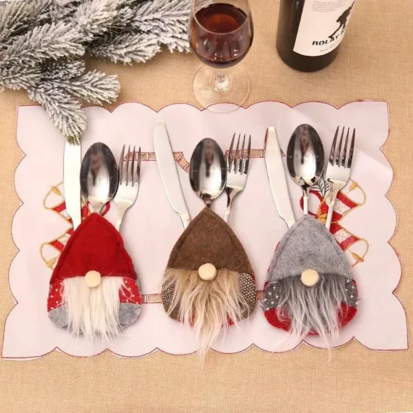 Festive Christmas Santa Hat Cutlery Holder