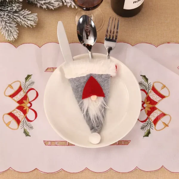 Festive Christmas Santa Hat Cutlery Holder - Image 5