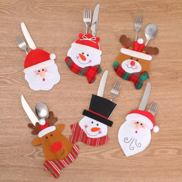 Festive Christmas Tableware Knife and Fork Holder Bag - Image 6