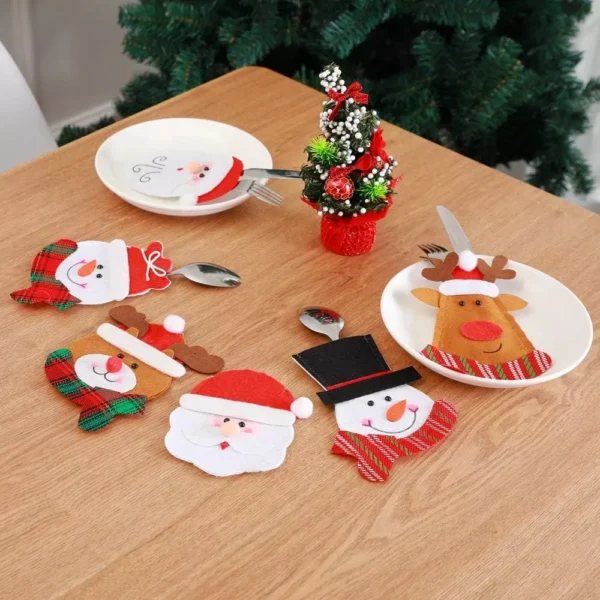 Festive Christmas Tableware Knife and Fork Holder Bag - Image 5
