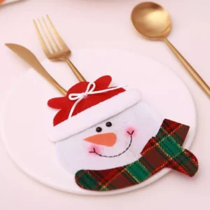 Festive Christmas Tableware Knife and Fork Holder Bag