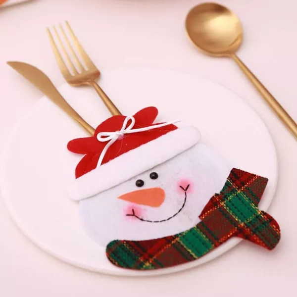 Festive Christmas Tableware Knife and Fork Holder Bag