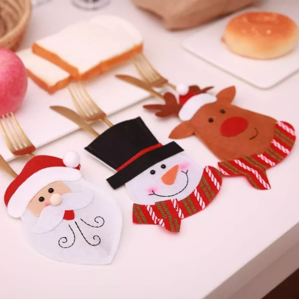 Festive Christmas Tableware Knife and Fork Holder Bag - Image 3