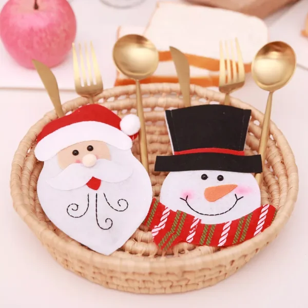 Festive Christmas Tableware Knife and Fork Holder Bag - Image 2