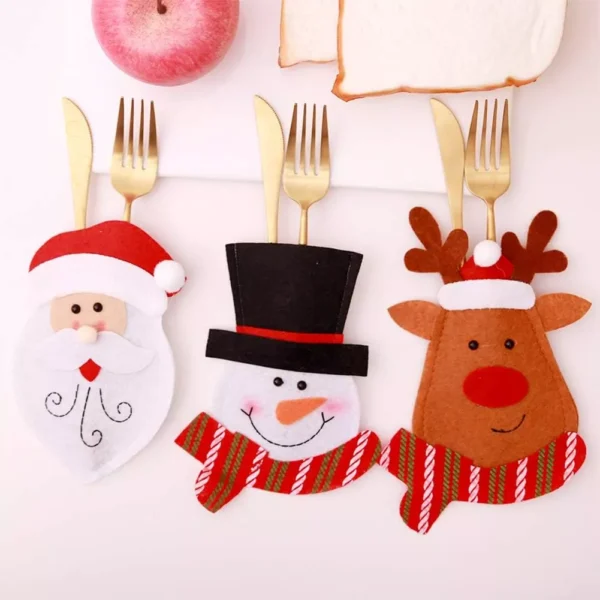 Festive Christmas Tableware Knife and Fork Holder Bag - Image 4