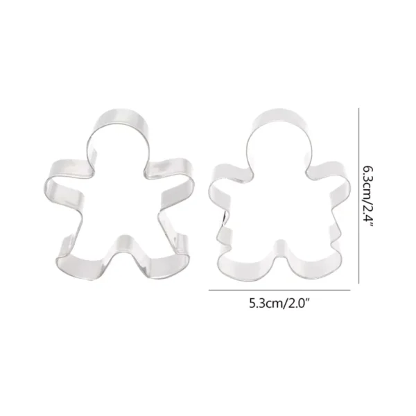 2-Piece Stainless Steel Gingerbread Cookie Cutter Set - Image 6