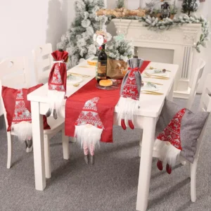 Festive 70x13in Christmas Table Runner with Goblin Spirit Design