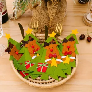 4-Piece Christmas Cutlery Holder Set
