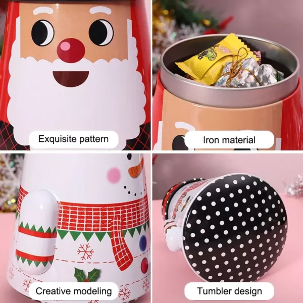 Festive Santa Claus Candy Storage Tin Box - Image 6