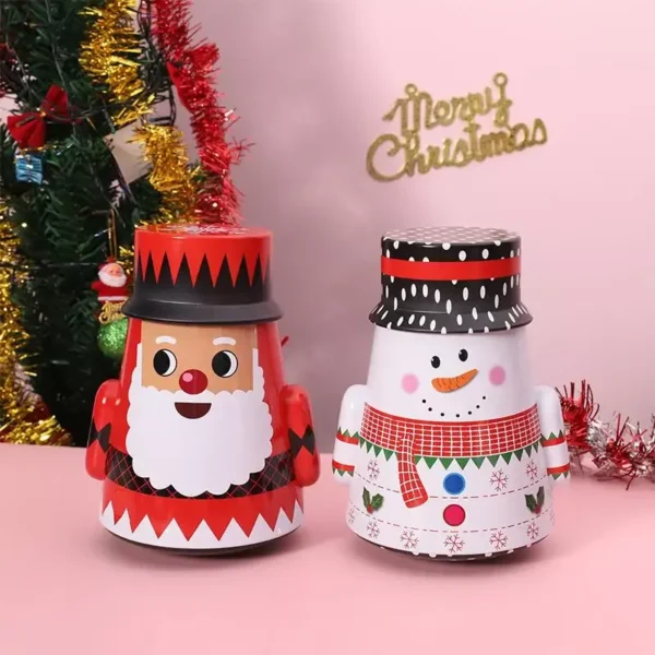 Festive Santa Claus Candy Storage Tin Box - Image 3