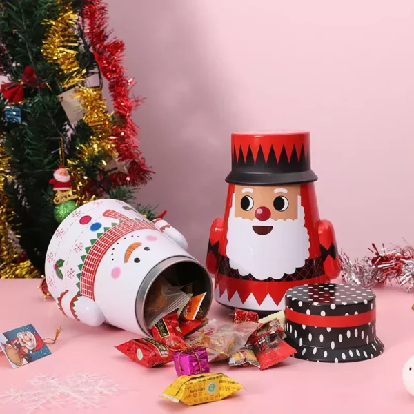 Festive Santa Claus Candy Storage Tin Box - Image 2