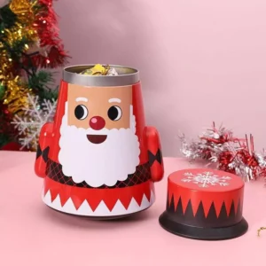 Festive Santa Claus Candy Storage Tin Box