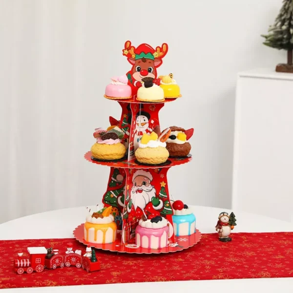 3-Tier 44CM Christmas Cupcake Stand - Image 3