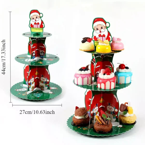3-Tier 44CM Christmas Cupcake Stand - Image 7