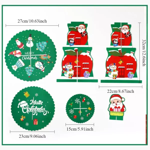 3-Tier 44CM Christmas Cupcake Stand - Image 6