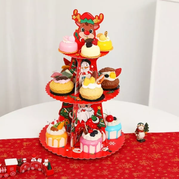 3-Tier 44CM Christmas Cupcake Stand - Image 5