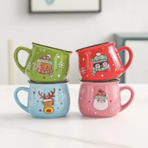 Cute Cartoon Santa Ceramic Mug - Perfect for Kids and Holiday Cheer