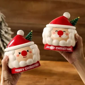 Cute Santa Claus Mug with Lid & Spoon - Perfect Holiday Gift