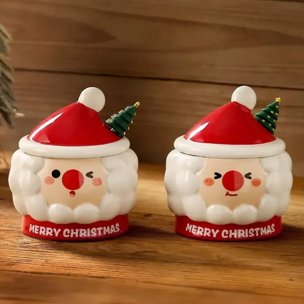 Cute Santa Claus Mug with Lid & Spoon - Perfect Holiday Gift - Image 3