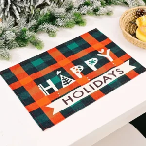 Festive Plaid Christmas Table Placemat