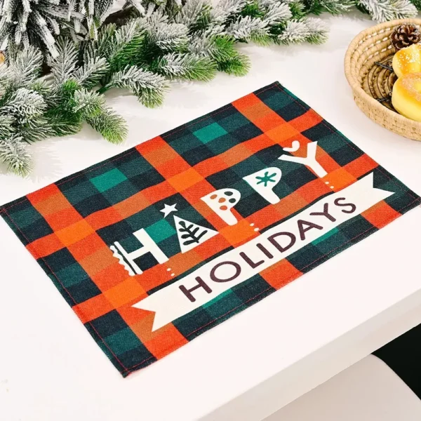 Festive Plaid Christmas Table Placemat
